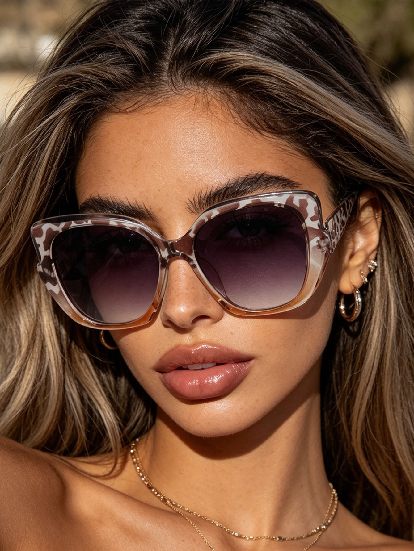 Streetwear Brand Photography - 1 szt. Modne okulary przeciwsłoneczne damskie