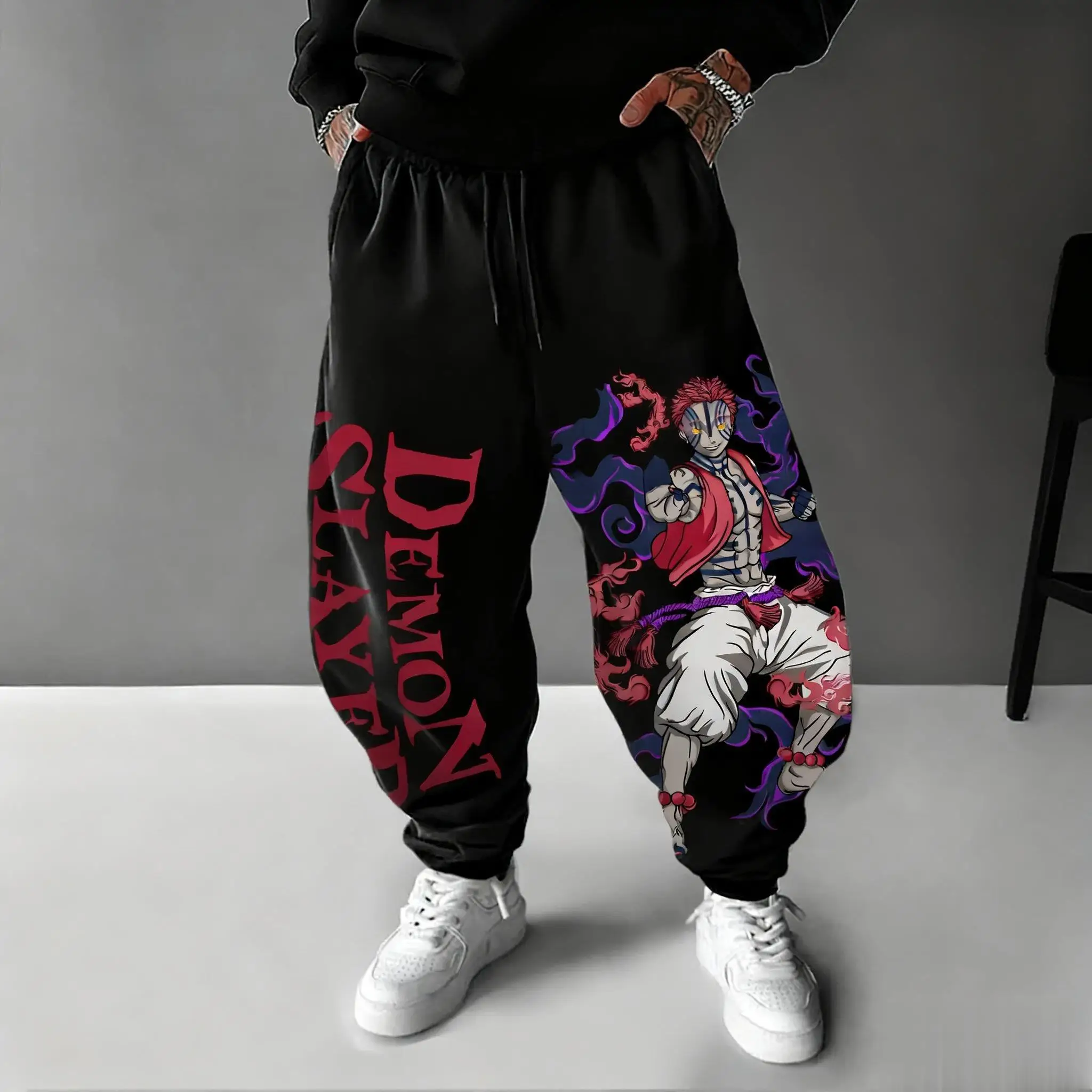 Streetwear Brand Beanie - Spodnie Demon Slayer Akaza Anime Męskie