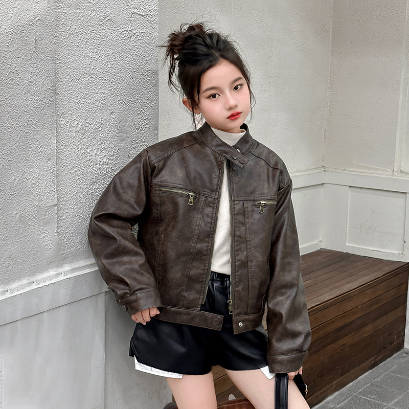 Streetwear Brand Photography - Chłopięca Dziewczęca Retro Zimowa Kurtka z