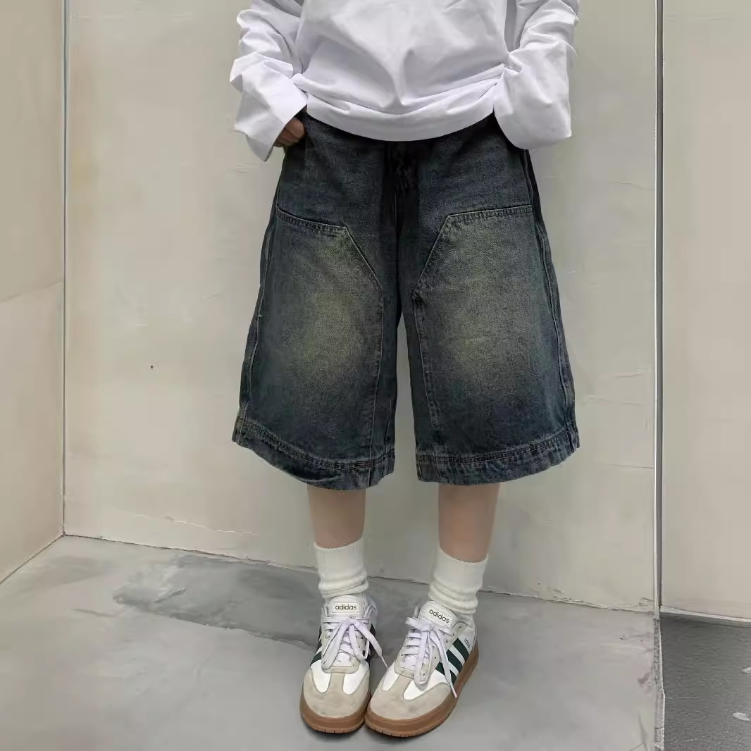 Streetwear Brand Pants - Damskie szorty jeansowe Y2K vintage baggy,