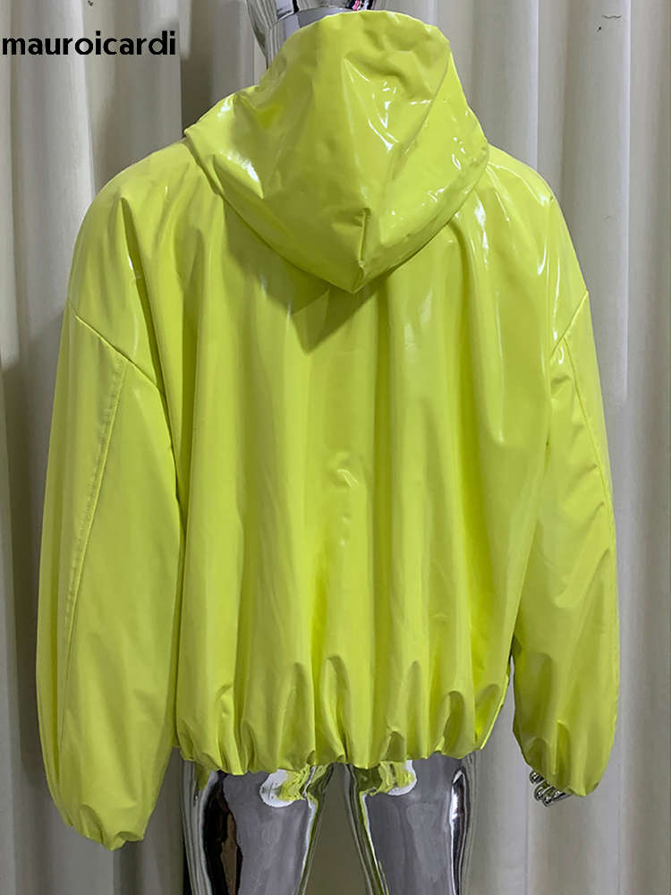 Streetwear Brand China - Kurtka skórzana Mauroicardi Spring Oversized Shiny