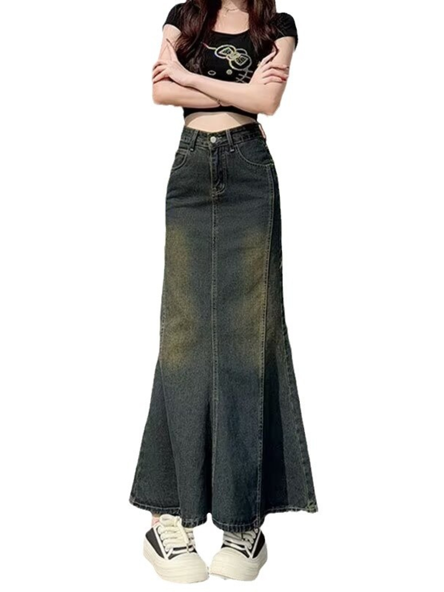 Streetwear Brand Pants - Damska spódnica maxi typu syrena z