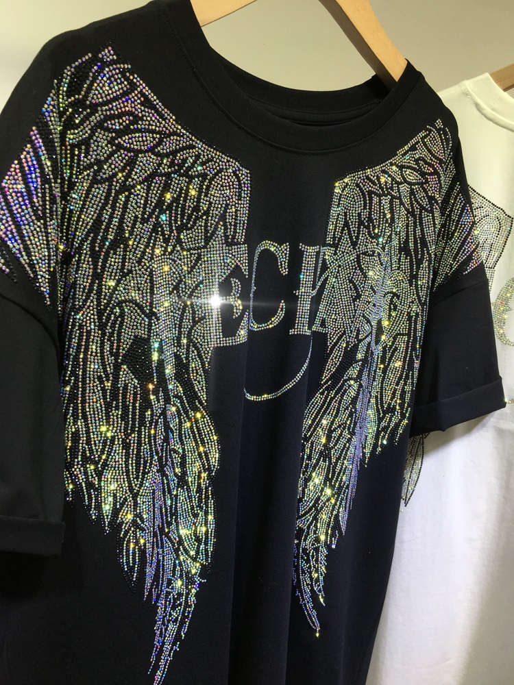 L-4XL Oversize Rhinestone Ange – Streetwear Brand Tees recenzja i cena
