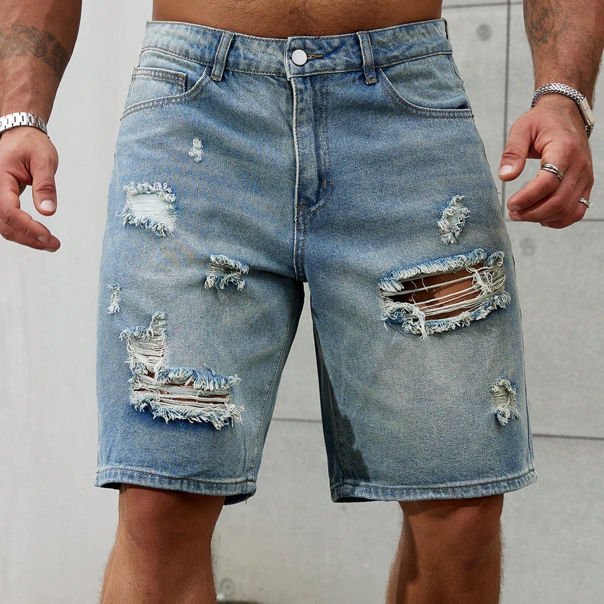 Nowa moda męska podarta krótka – Streetwear Brand Pants recenzja i cena