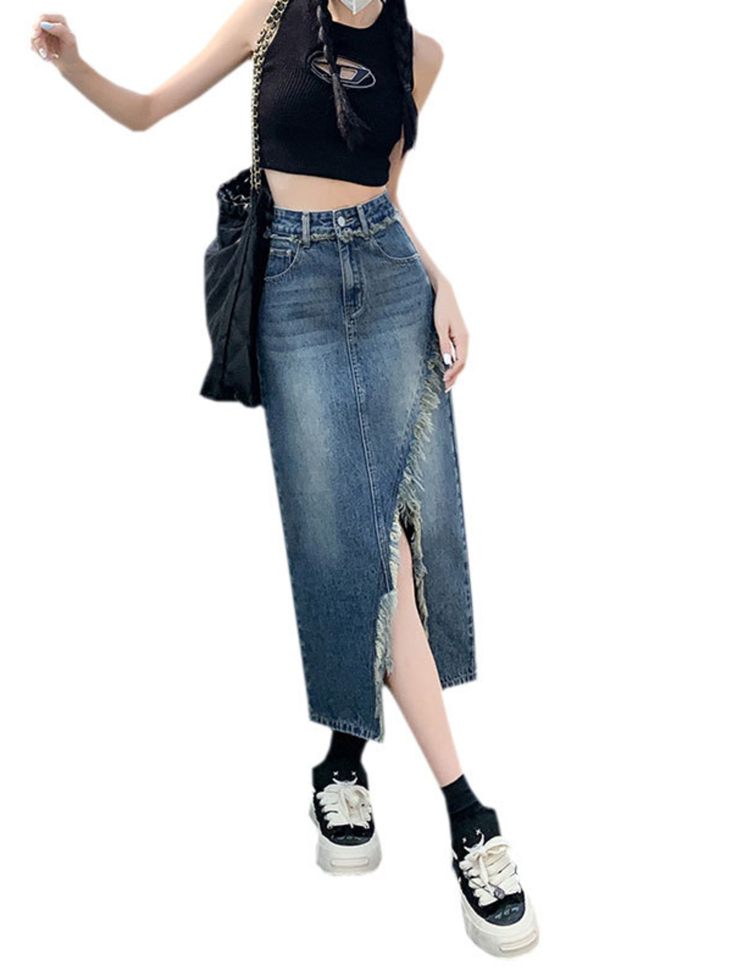 Damska spódnica jeansowa z wys – Streetwear Brand Pants recenzja i cena