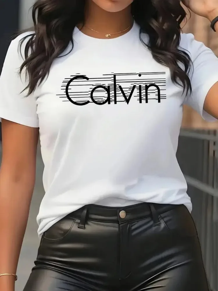 Damska koszulka Calvin, modna, – Streetwear Brand Tees recenzja i cena