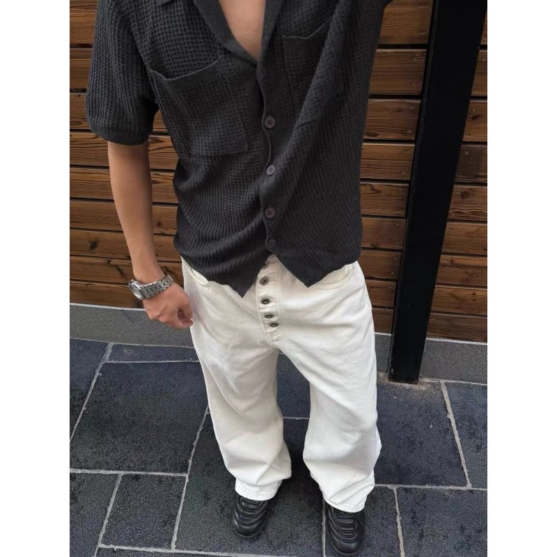 Męskie białe jeansy z szerokim – Streetwear Brand Pants recenzja i cena